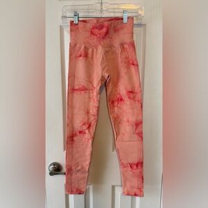 Allure the Brand Women's Coral Tie-Dye Leggings